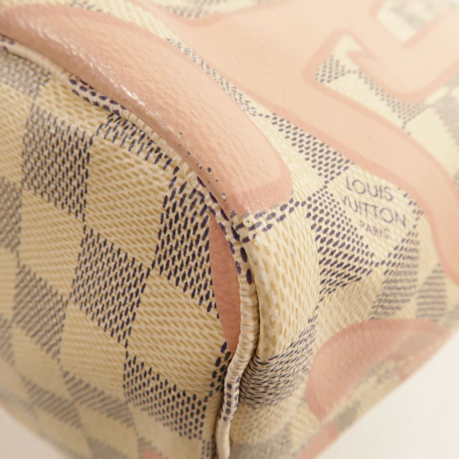 LOUIS VUITTON Damier Azur Tahitienne Neverfull MM金扣肩背袋-12
