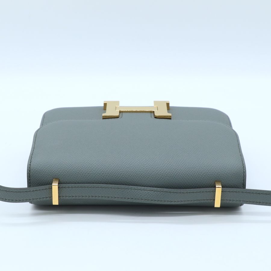 Hermès 愛馬仕 Constance 杏仁綠 18 Mini Epsom 金釦 康康 斜挎包 D 刻-4