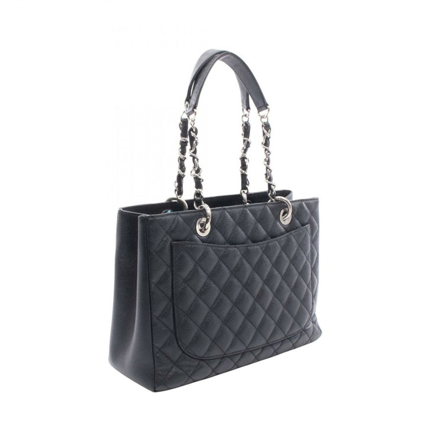 香奈兒 (CHANEL) Matelasse Grand Shopping GST 手提包 A50995 粒面小牛皮 黑色 二手 女士-1