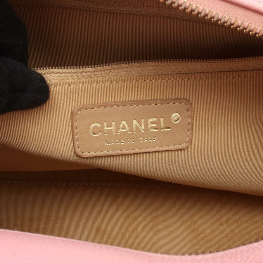 香奈兒 (CHANEL) 絎縫 COCO 標誌保齡球手提包,小牛皮,粉紅色,金色五金,二手,女士-3