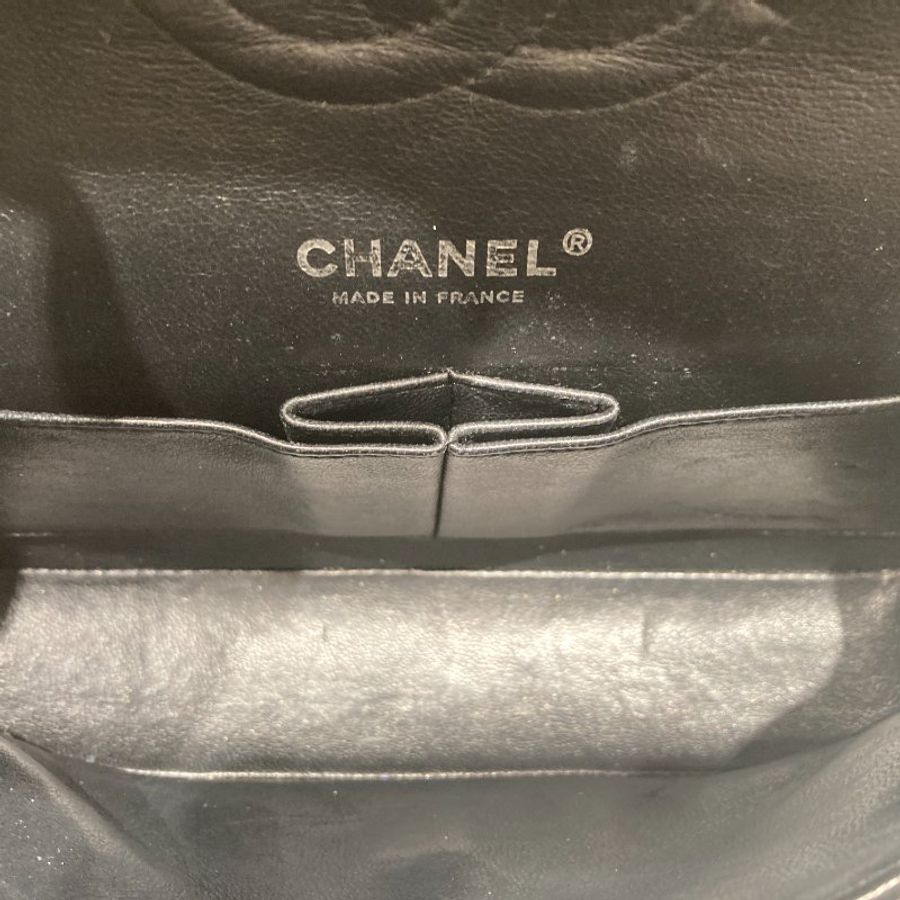 CHANEL 香奈兒 CF25 荔枝牛皮 黑色 銀釦-11