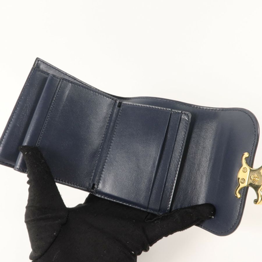 CELINE 牛皮皮革/帆布Triomphe Wallet錢包-5