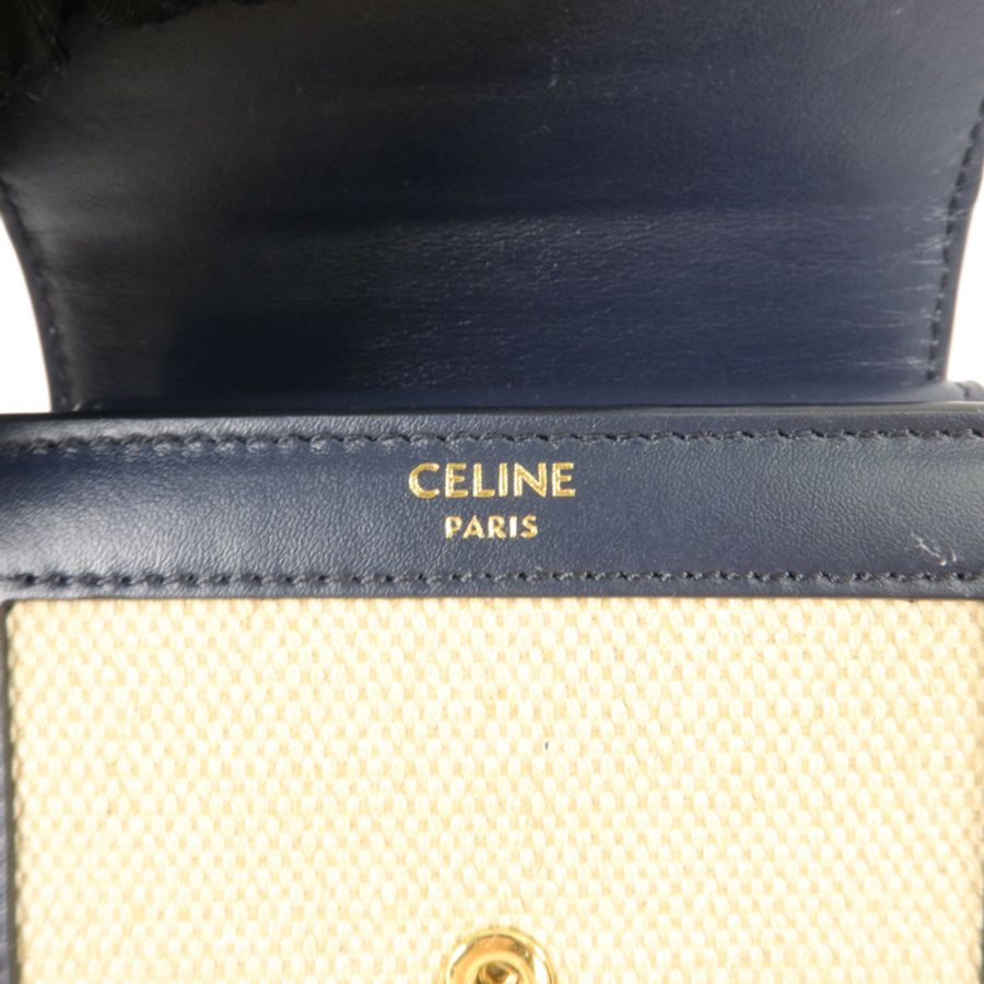 CELINE 牛皮皮革/帆布Triomphe Wallet錢包-7