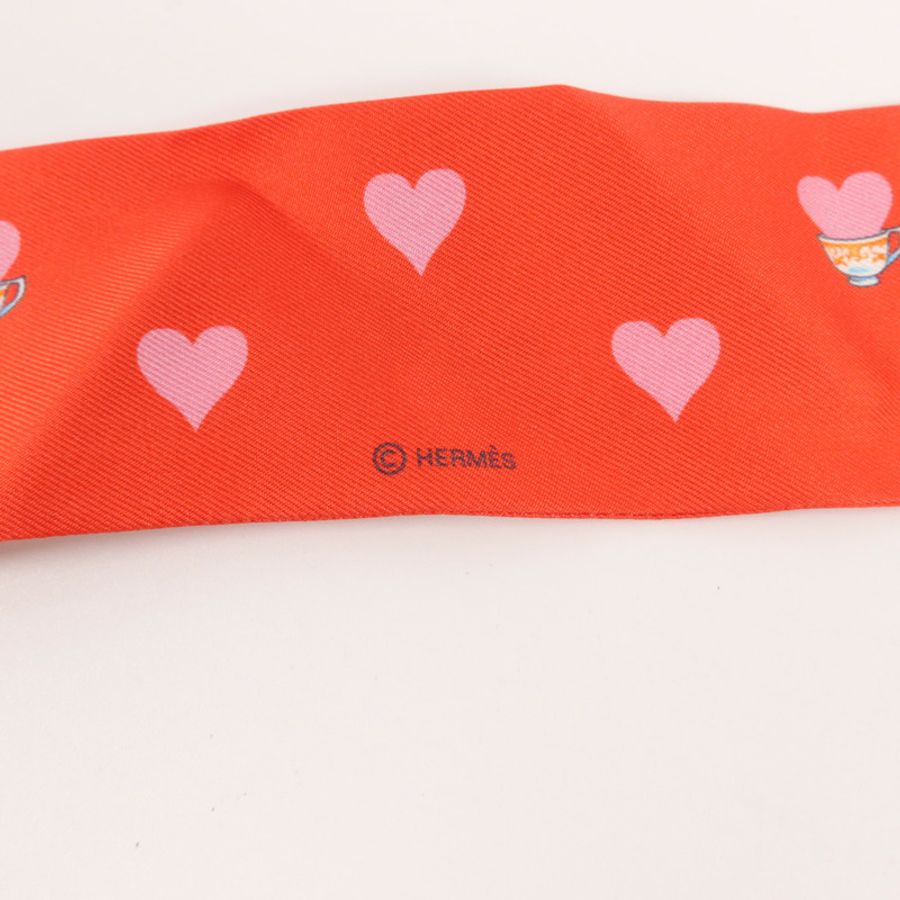 HERMES 絲質Twilly絲巾-5
