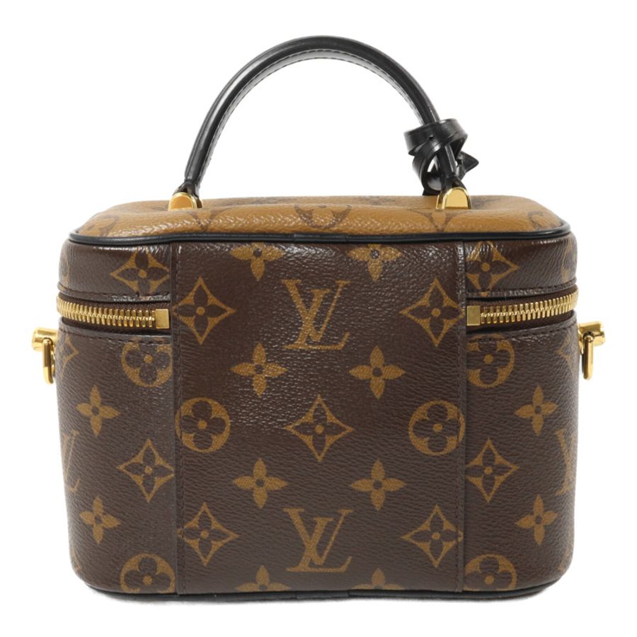 LOUIS VUITTON Monogram Reverse Vanity PM鏈帶手挽肩背兩用袋棕色-1