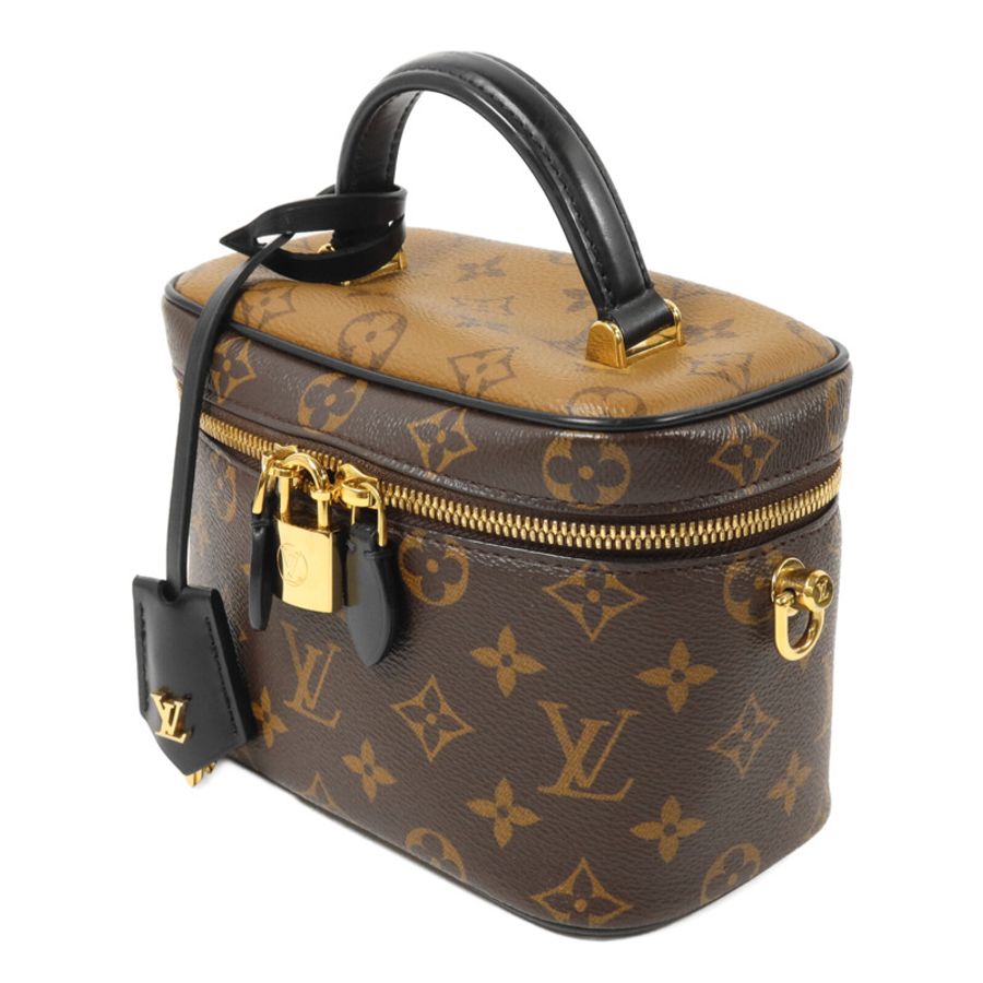 LOUIS VUITTON Monogram Reverse Vanity PM鏈帶手挽肩背兩用袋棕色-2