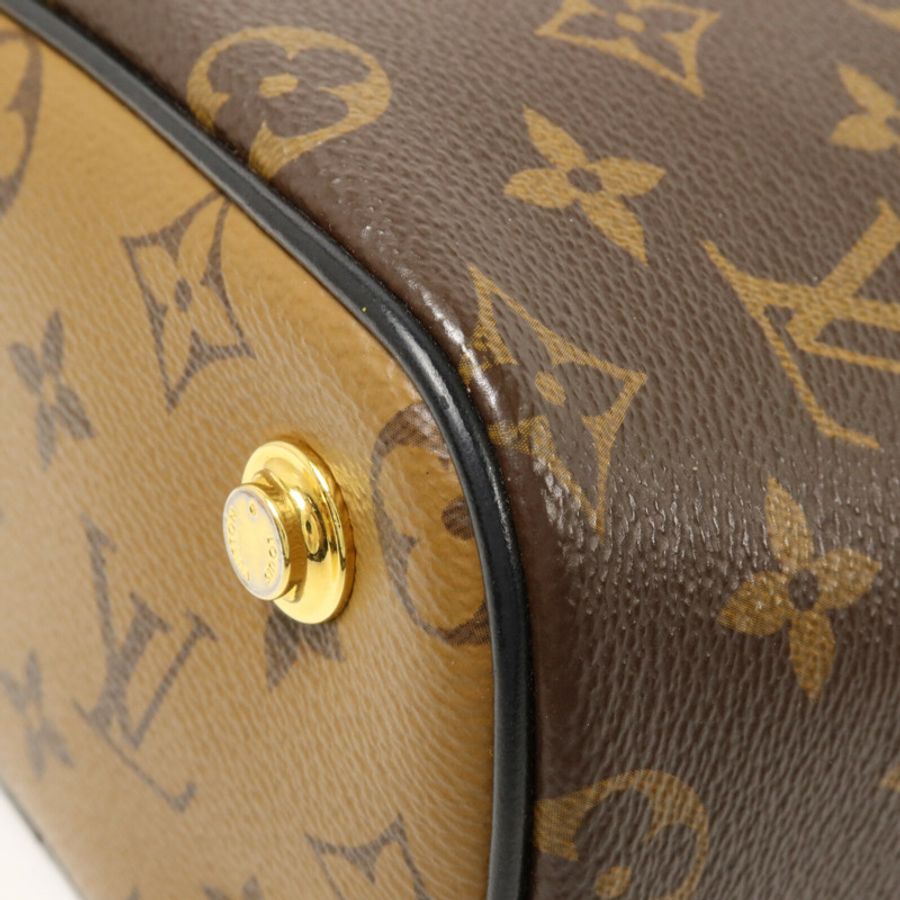 LOUIS VUITTON Monogram Reverse Vanity PM鏈帶手挽肩背兩用袋棕色-10