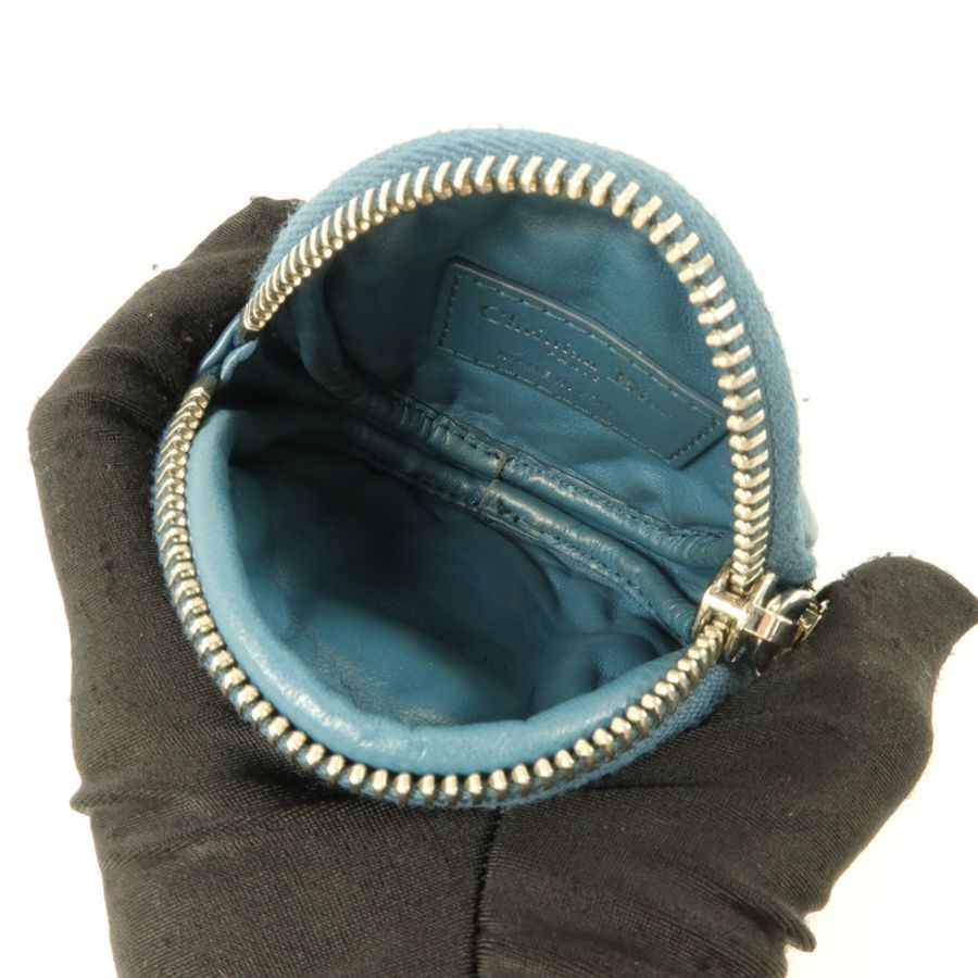 Dior 牛皮皮革Caro Round Coin Purse零錢包-4
