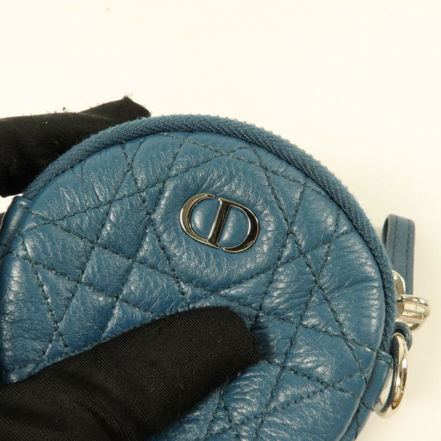Dior 牛皮皮革Caro Round Coin Purse零錢包-7