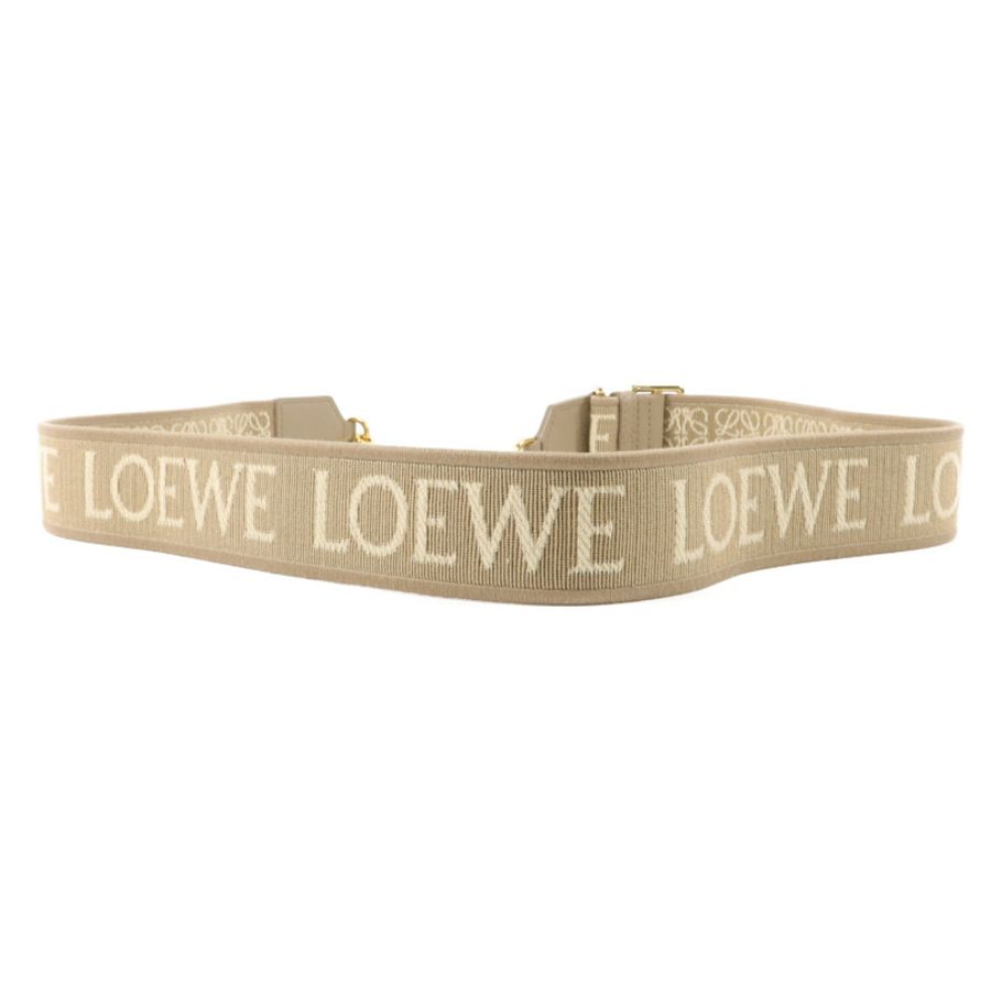 LOEWE 牛皮皮革/帆布Anagram Shoulder Strap肩帶-2