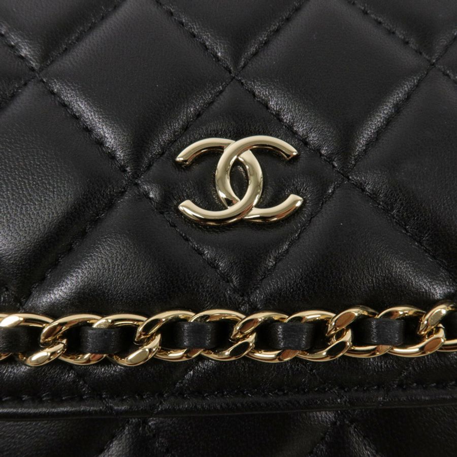 CHANEL 羊皮皮革WOC Wallet On Chain鏈帶肩背袋-6
