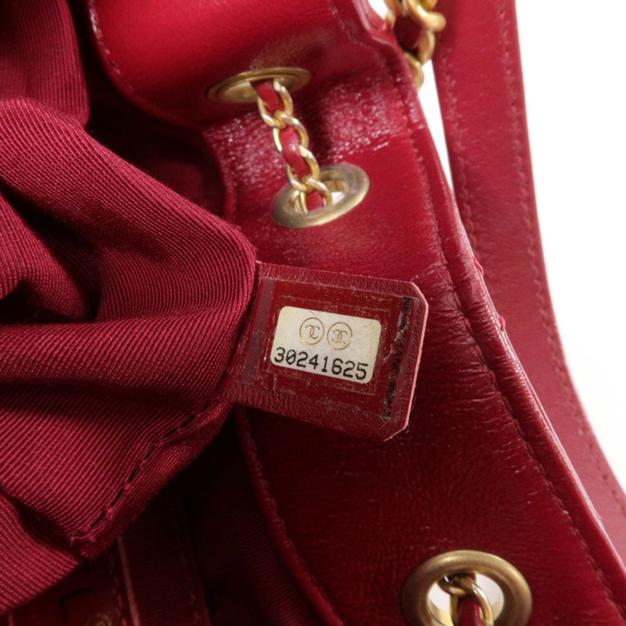 CHANEL 牛皮皮革Bucket Bag鏈帶手挽肩背兩用袋-8