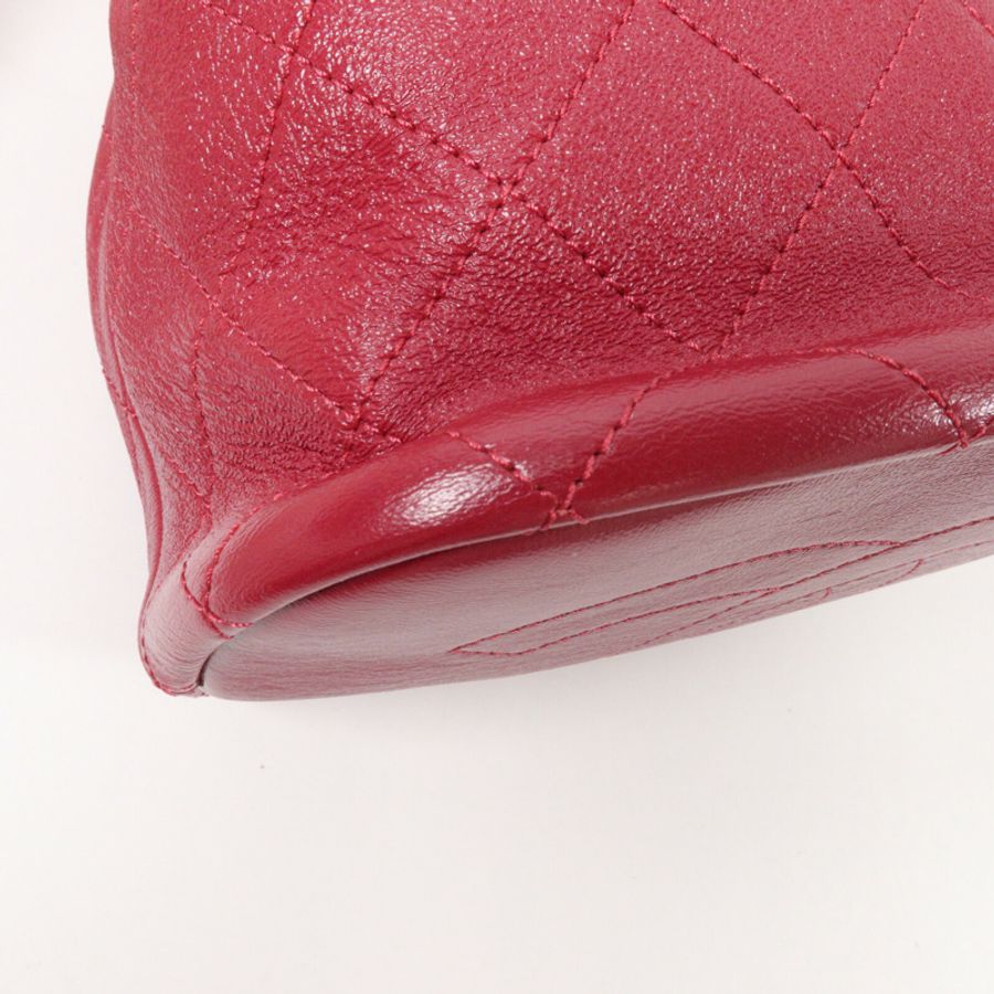 CHANEL 牛皮皮革Bucket Bag鏈帶手挽肩背兩用袋-11