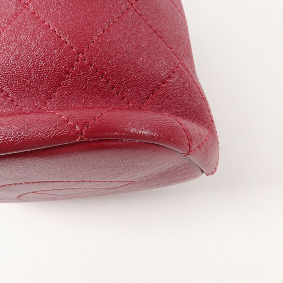 CHANEL 牛皮皮革Bucket Bag鏈帶手挽肩背兩用袋-12