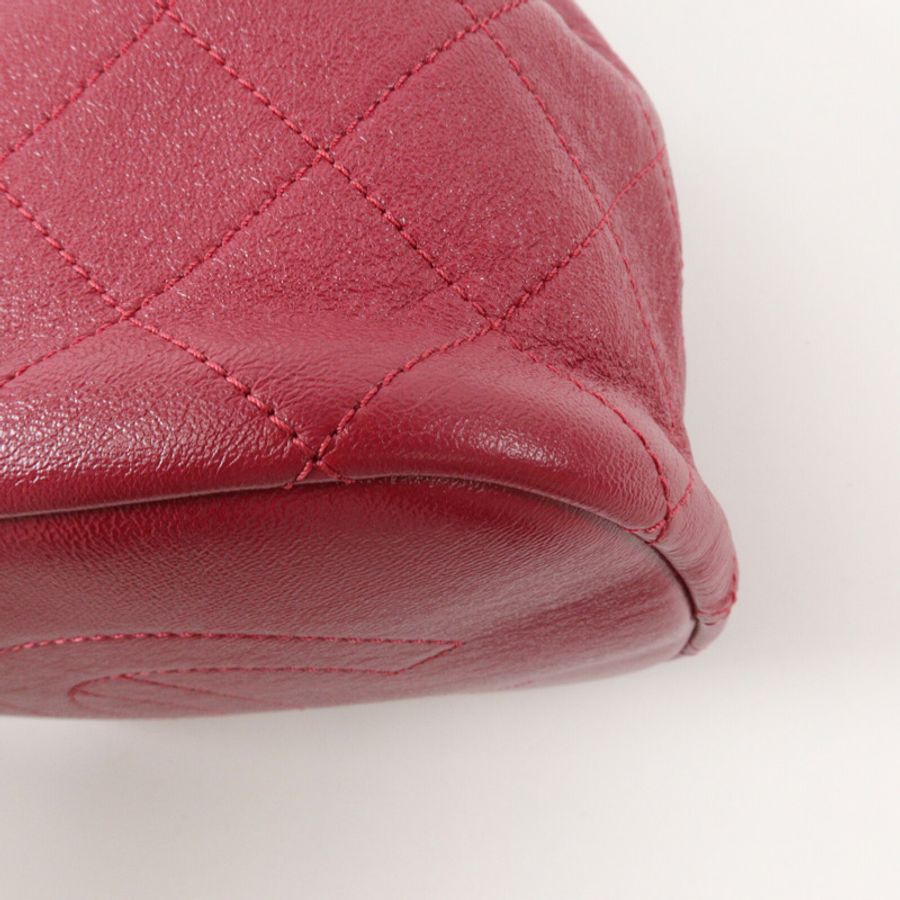 CHANEL 牛皮皮革Bucket Bag鏈帶手挽肩背兩用袋-14
