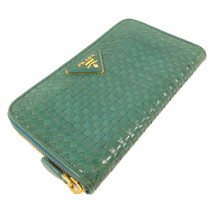 PRADA 牛皮皮革Zipper Long Wallet長錢包-2