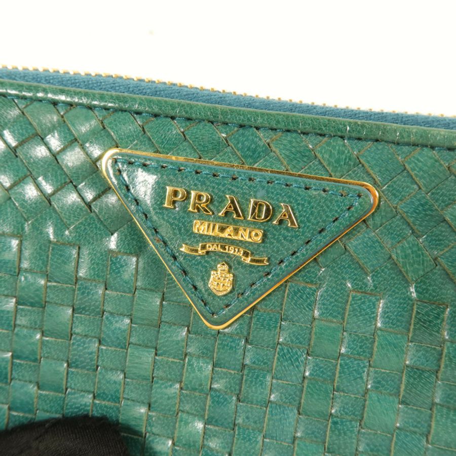 PRADA 牛皮皮革Zipper Long Wallet長錢包-10