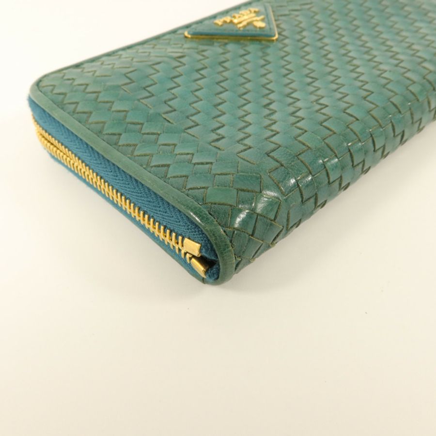 PRADA 牛皮皮革Zipper Long Wallet長錢包-13
