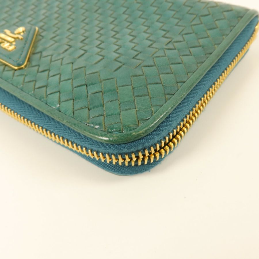 PRADA 牛皮皮革Zipper Long Wallet長錢包-17