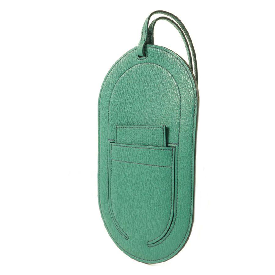 HERMES Chevre皮革In The Loop To Go GM電話肩背袋Vert Verone-2