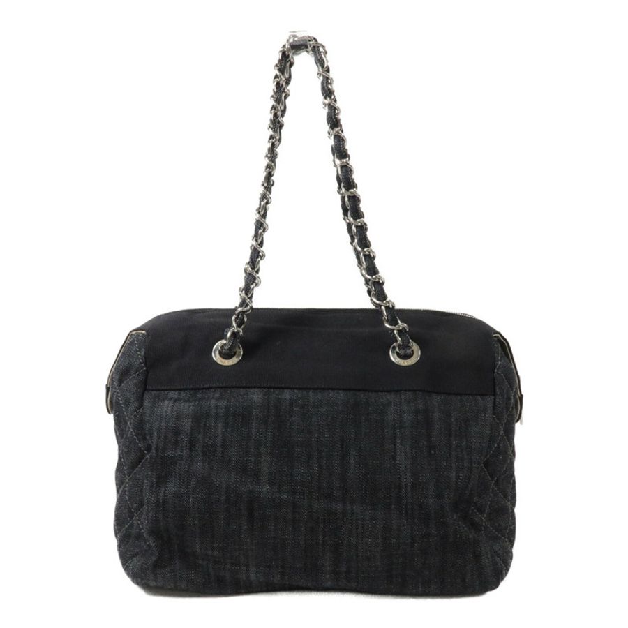 CHANEL 帆布/牛仔布Chain Shoulder鏈帶肩背袋-1