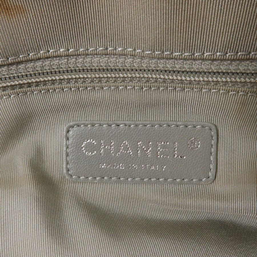 CHANEL 帆布/牛仔布Chain Shoulder鏈帶肩背袋-5