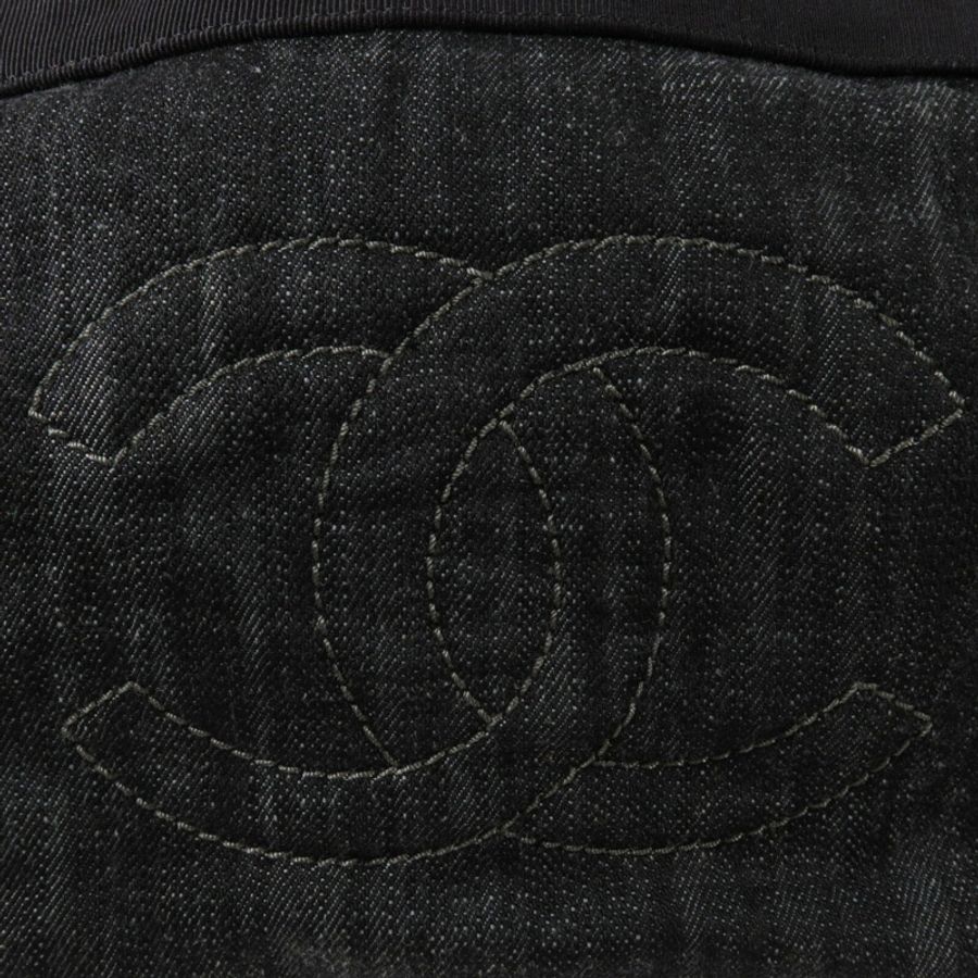 CHANEL 帆布/牛仔布Chain Shoulder鏈帶肩背袋-6