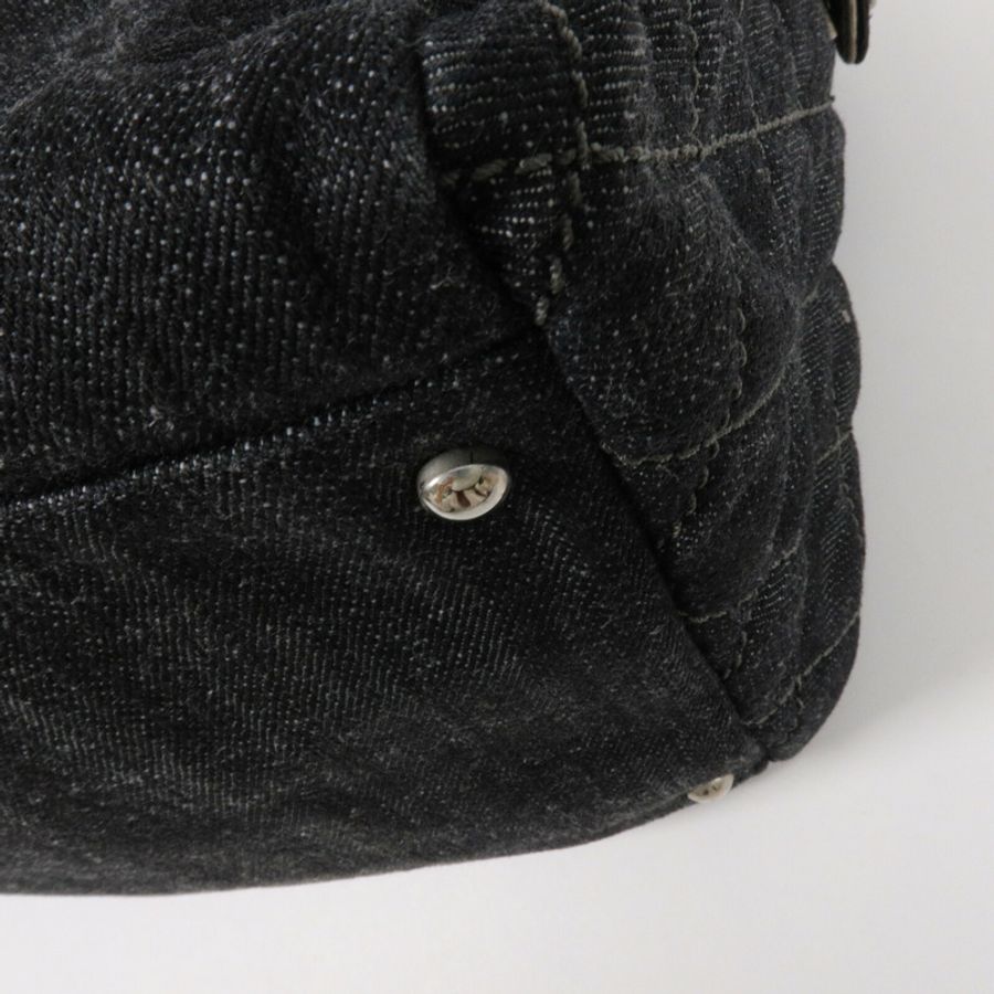 CHANEL 帆布/牛仔布Chain Shoulder鏈帶肩背袋-9