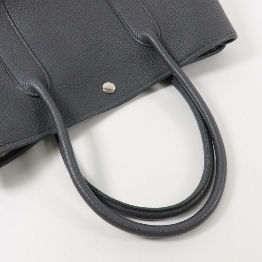 HERMES Negonda皮革Garden Party PM手挽袋Graphite-6