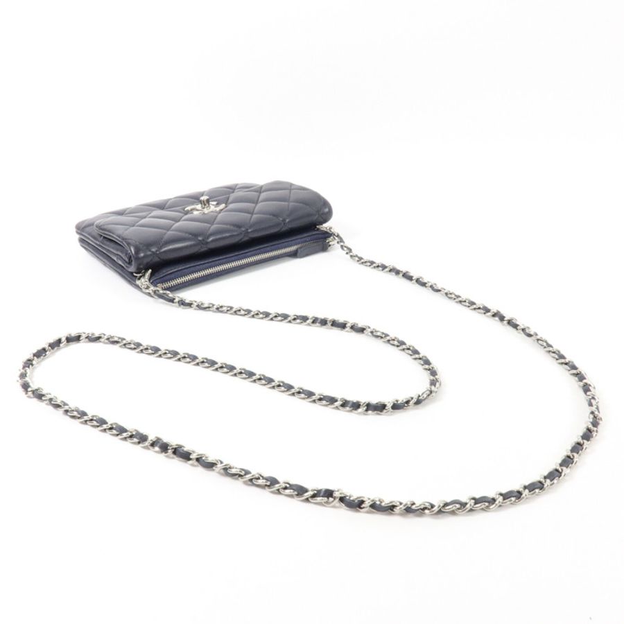 CHANEL 牛皮皮革Chain Shoulder鏈帶肩背袋-8