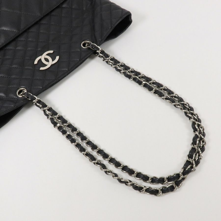 CHANEL 牛皮皮革Tote Bag鏈帶肩背袋-9