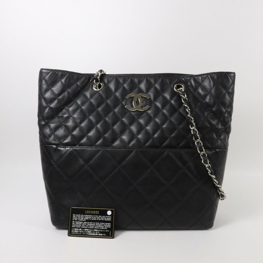 CHANEL 牛皮皮革Tote Bag鏈帶肩背袋-10