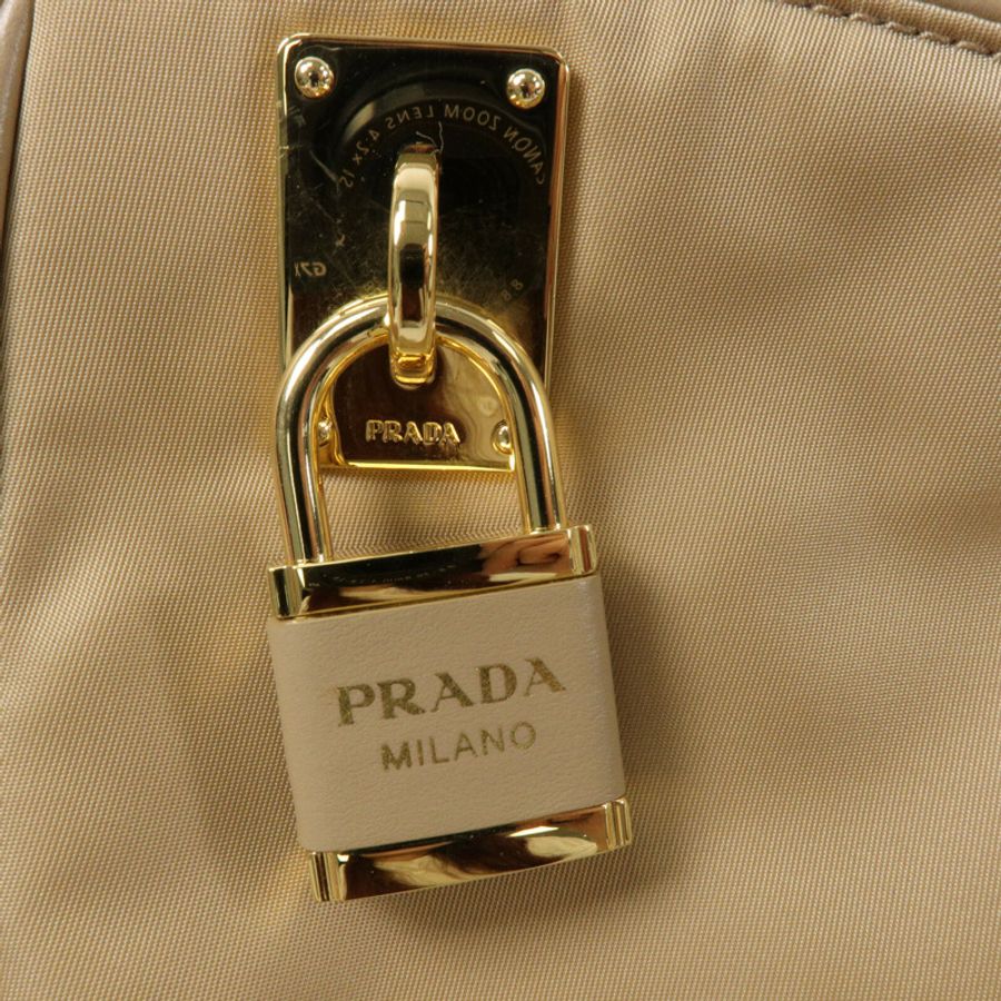 PRADA Re-Nylon/皮革Aimee Padlock Large肩背袋-8