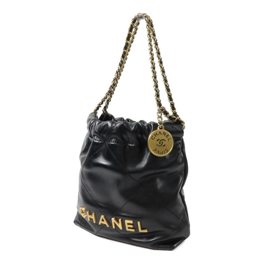 CHANEL 牛皮皮革Chanel 22 Mini鏈帶手挽肩背兩用袋-2