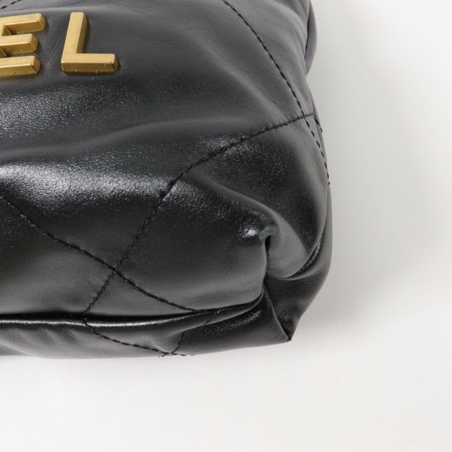 CHANEL 牛皮皮革Chanel 22 Mini鏈帶手挽肩背兩用袋-11