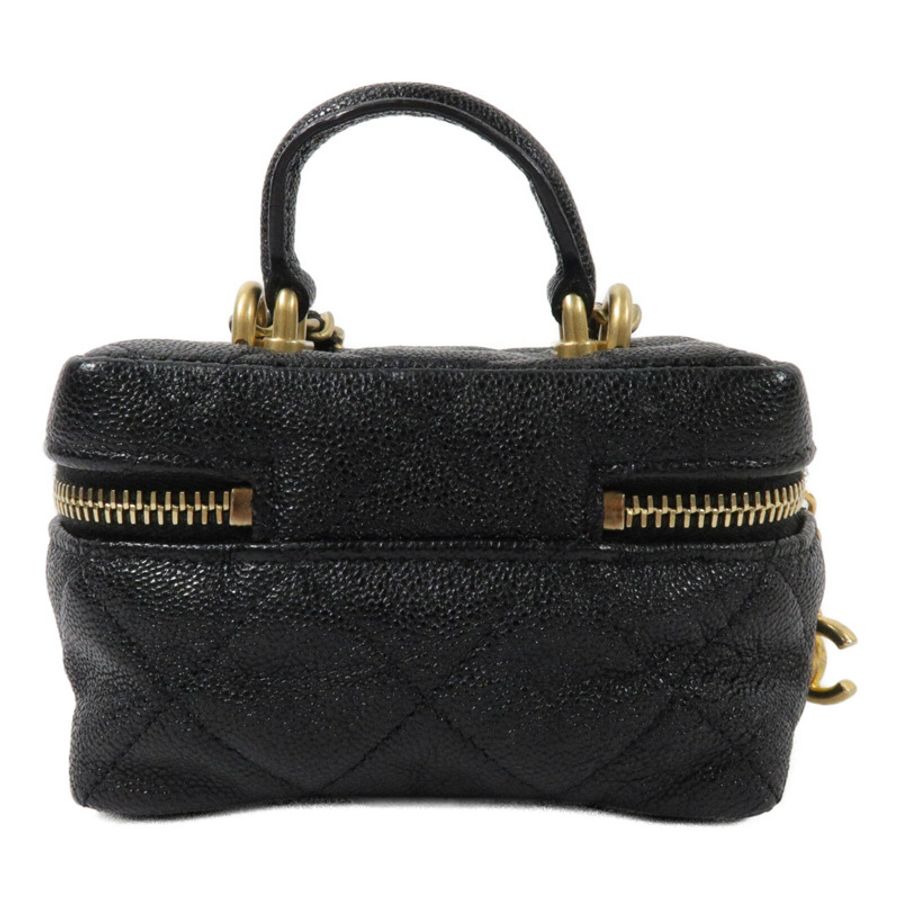 CHANEL 牛皮皮革Mini Vanity Case鏈帶手挽肩背兩用袋-1