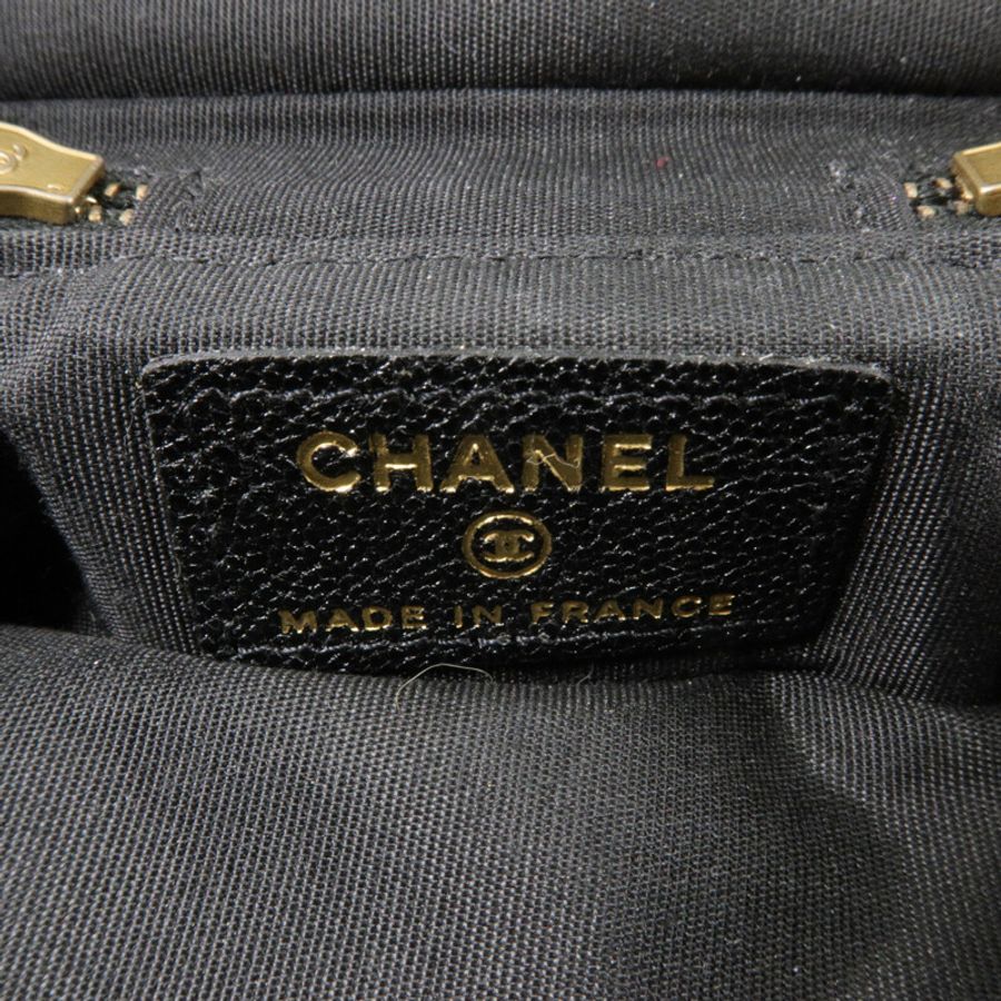 CHANEL 牛皮皮革Mini Vanity Case鏈帶手挽肩背兩用袋-5