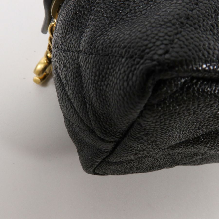CHANEL 牛皮皮革Mini Vanity Case鏈帶手挽肩背兩用袋-9