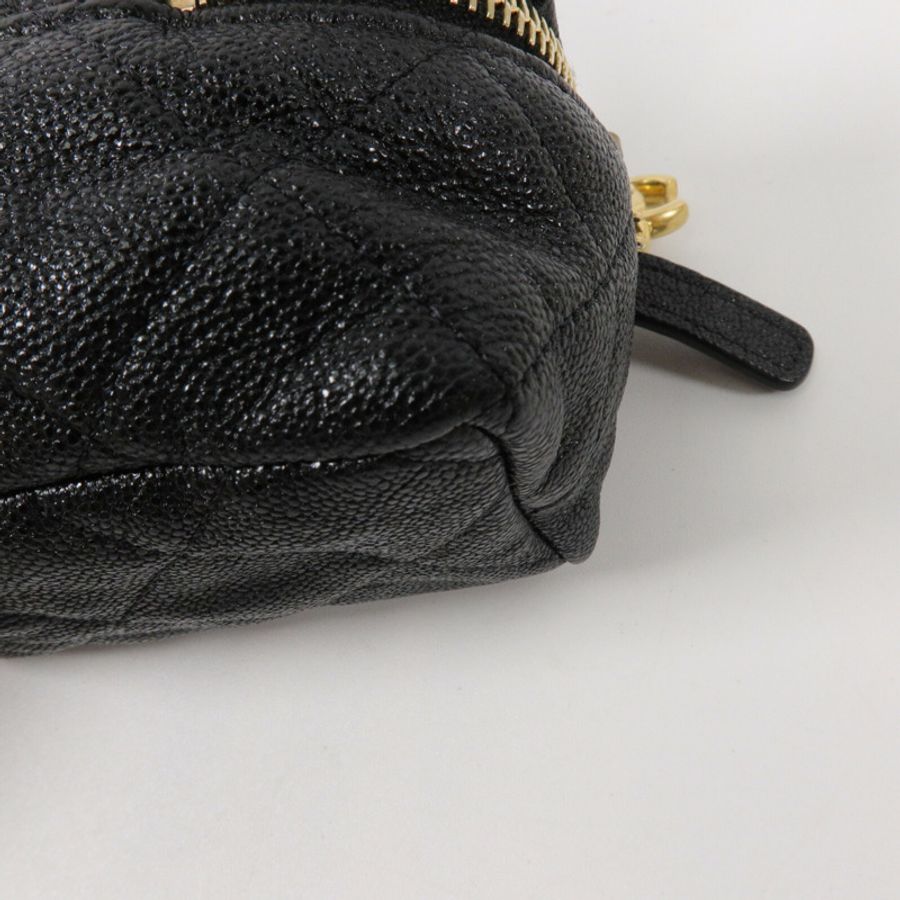 CHANEL 牛皮皮革Mini Vanity Case鏈帶手挽肩背兩用袋-12