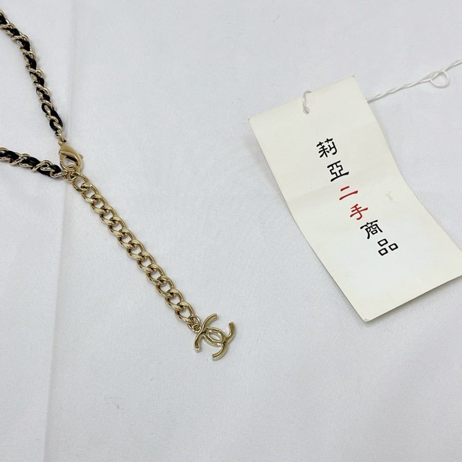 莉亞精品♡Chanel 皮穿鏈圓環項鍊 二手-7