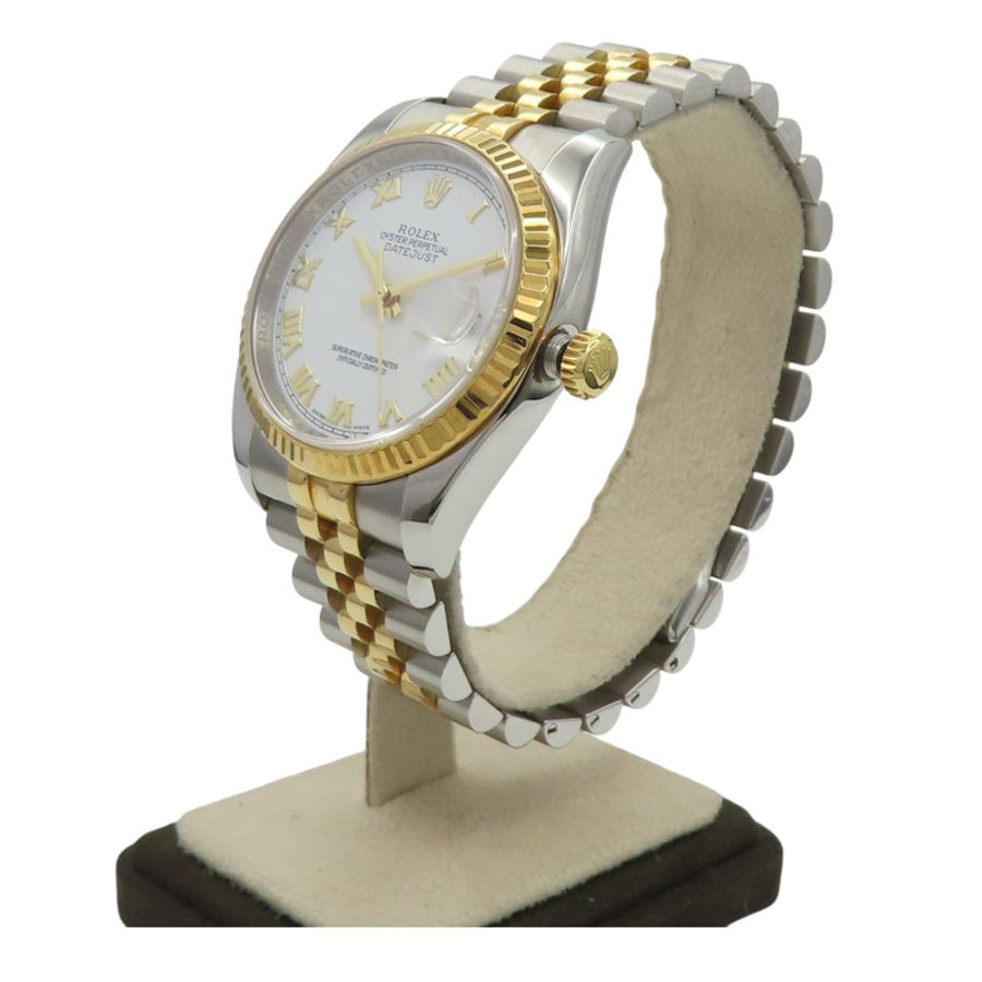 白色錶盤 18K黃金 不鏽鋼 Datejust 36 腕錶【ROLEX 勞力士】 116233-3