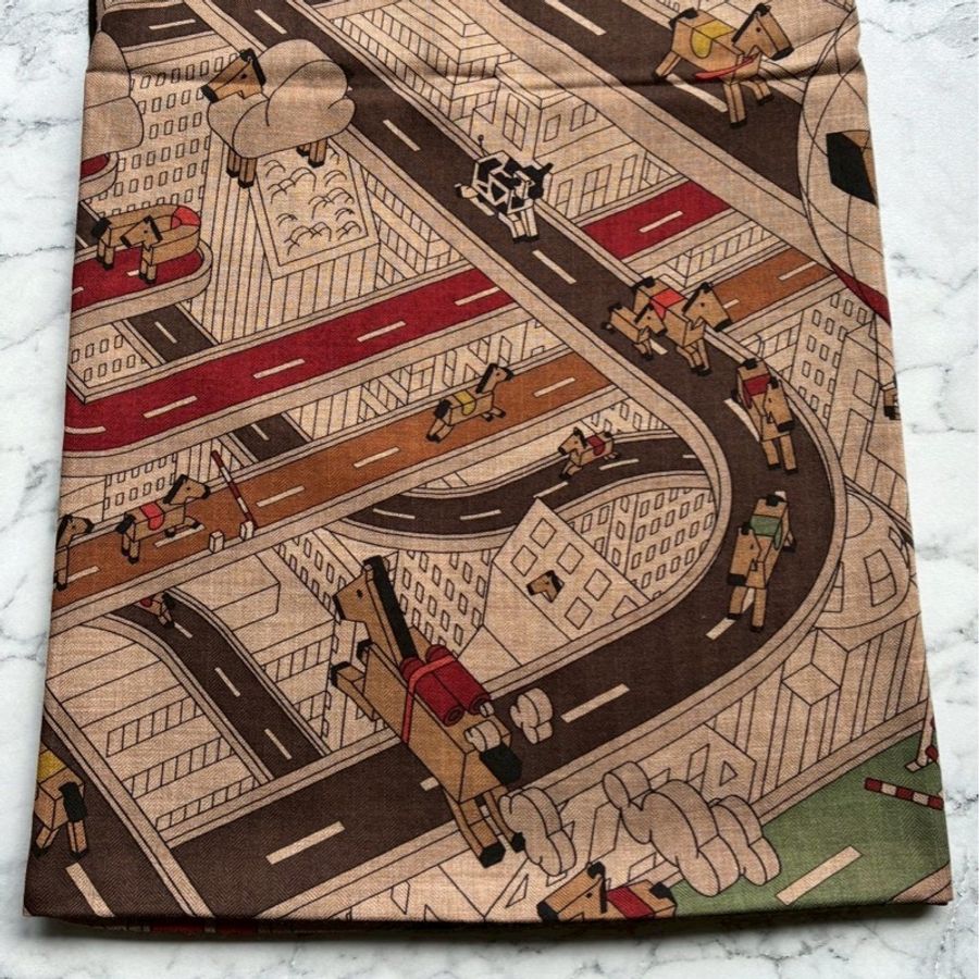 Hermes 現代道路/木馬 絲巾/披巾140x140-2