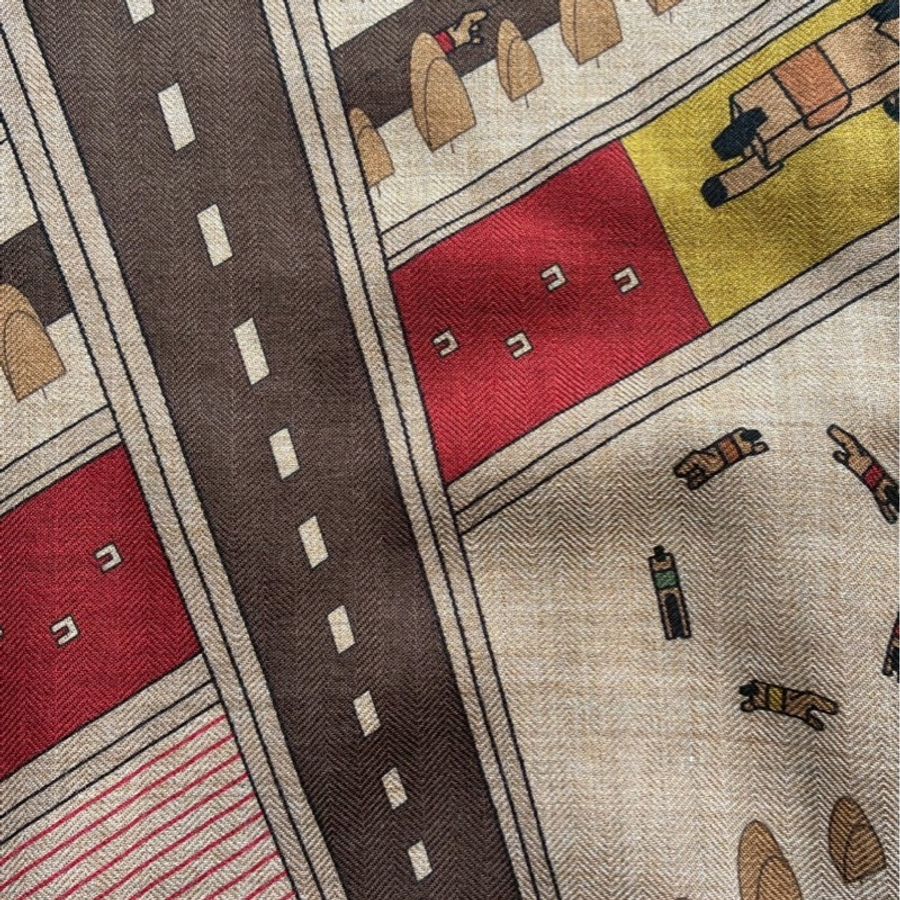 Hermes 現代道路/木馬 絲巾/披巾140x140-8