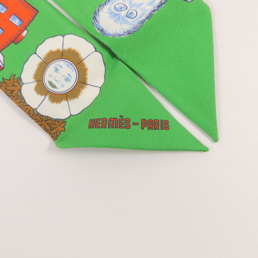 HERMES 絲質Twilly絲巾-4