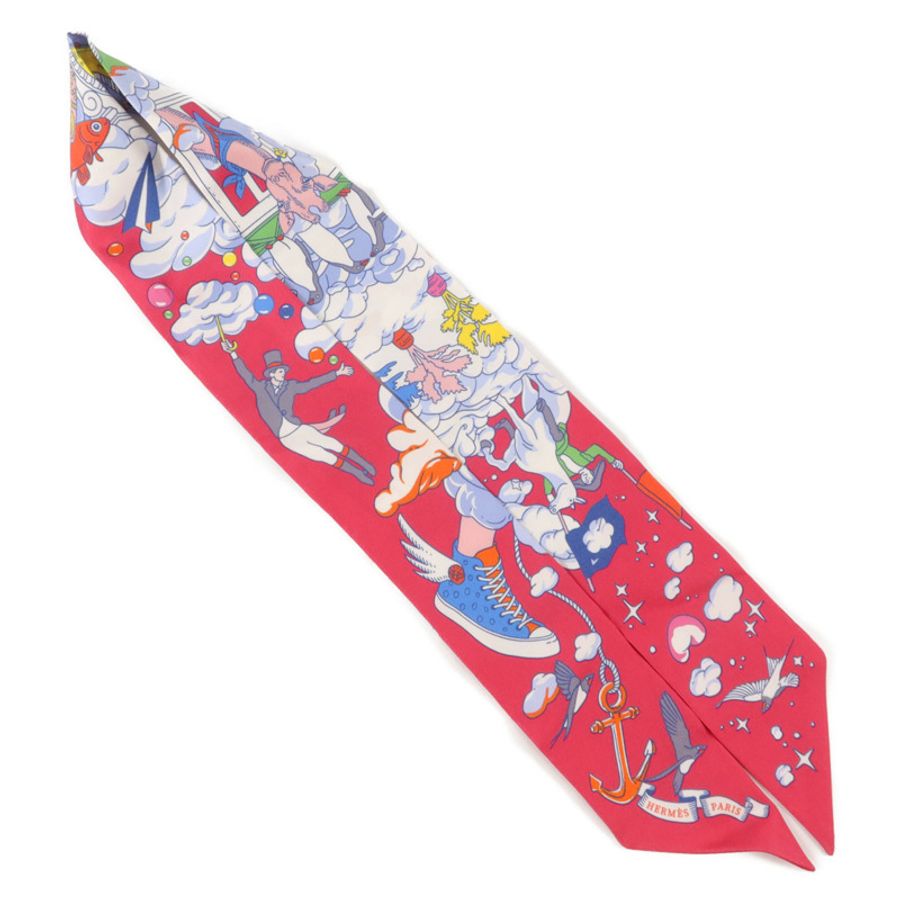 HERMES 絲質Twilly絲巾-3