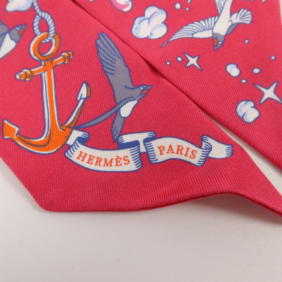 HERMES 絲質Twilly絲巾-4