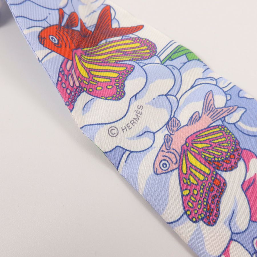 HERMES 絲質Twilly絲巾-5