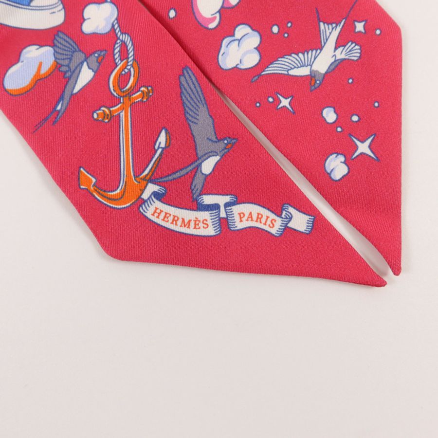 HERMES 絲質Twilly絲巾-4