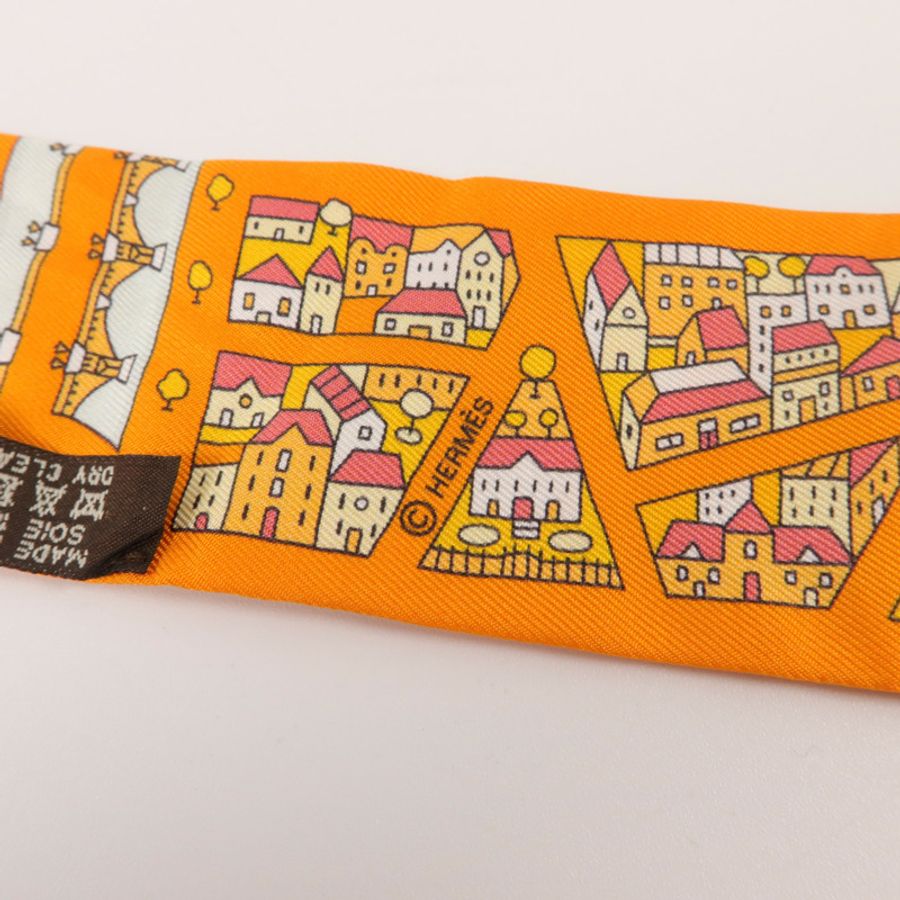 HERMES 絲質Twilly絲巾-5