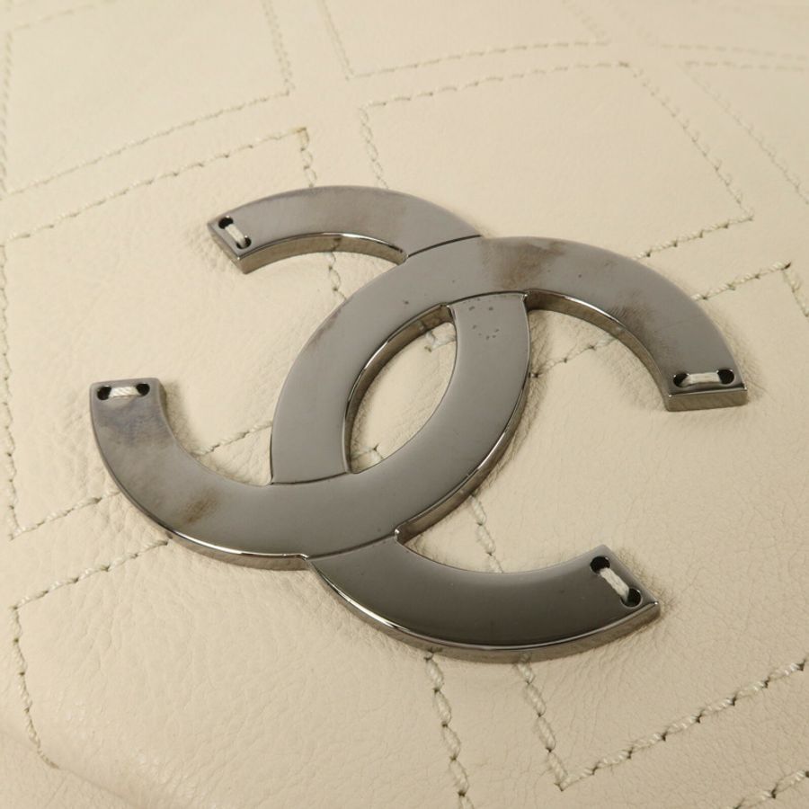 CHANEL 牛皮皮革Diamond Stitch Chain Shoulder鏈帶肩背袋-9